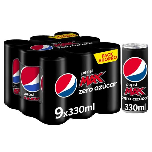 Refresco de cola Max Zero Azúcar - Pepsi - 9x33cl