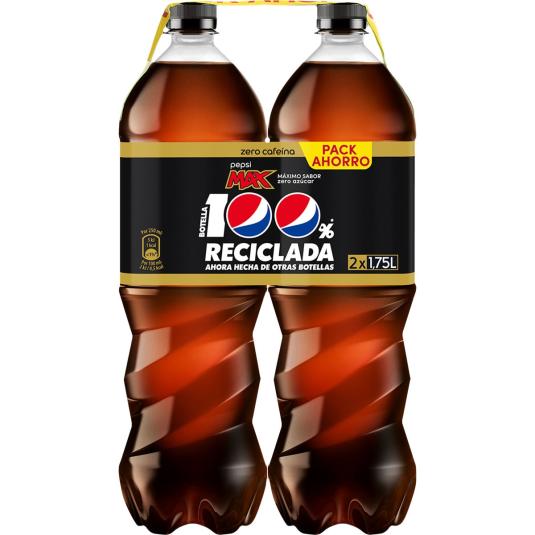 Refresco cola Max Zero Azúcar Zero Cafeína - Pepsi - 2x1,75l