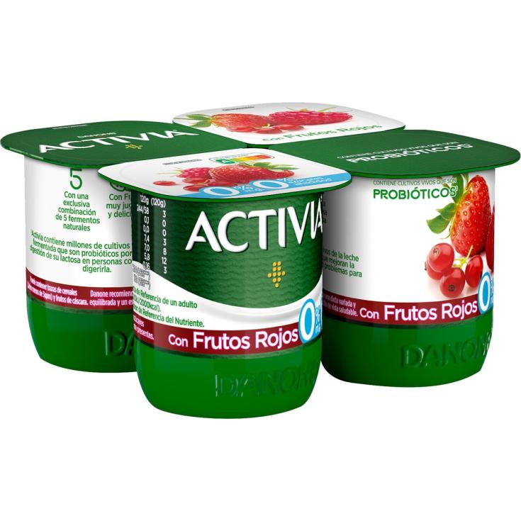 Yogur activia edulcorado 0% pack 4 x 120g danone