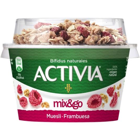 Yogur Muesli y Frambuesa Mix&Go 170g
