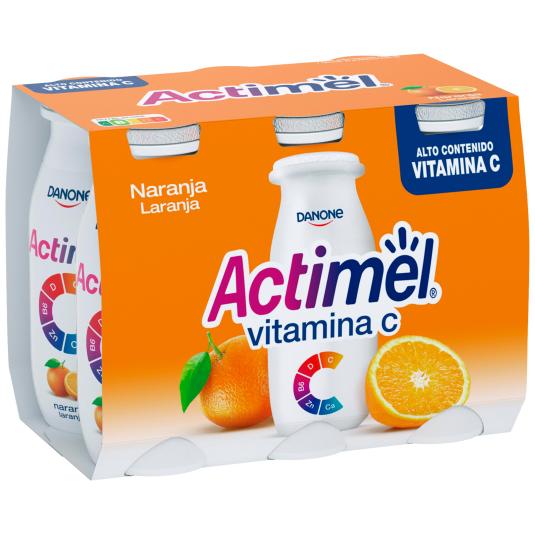 Yogur líquido naranja Actimel - 6x100g