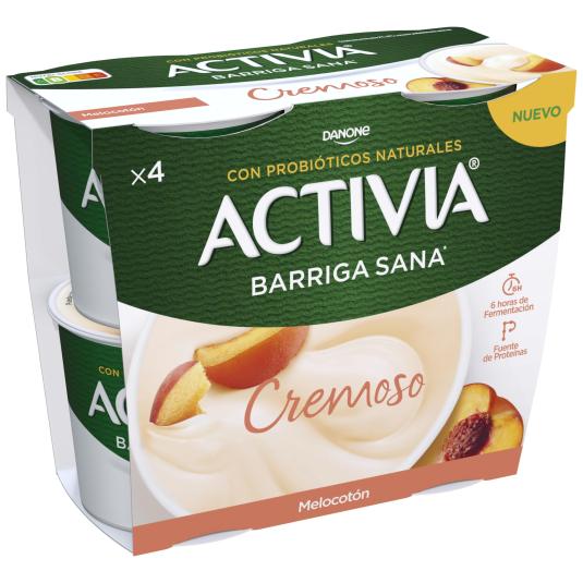 Yogur bífidus cremoso sabor melocotón - Activia - 4x115g