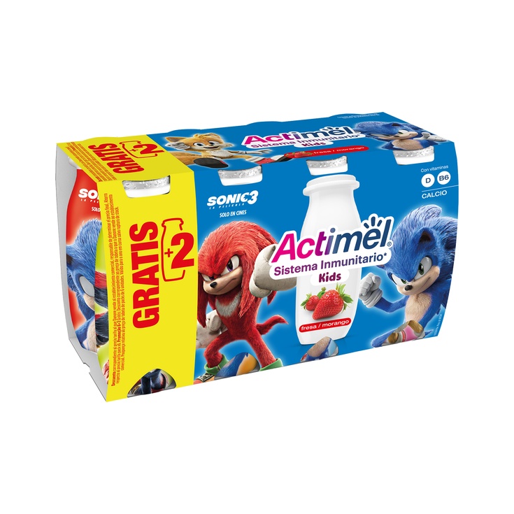 Kids L. Casei con fresa sin gluten pack 6 unidades 100 g