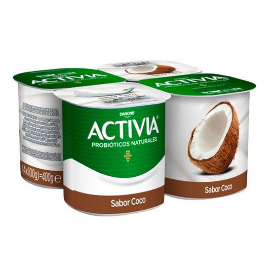 Yogur bífidus sabor coco - Activia - 4x100g