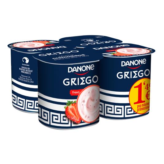 Yogur griego fresa - Danone - 4x110g