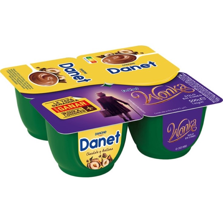 Natillas chocolate sabor a avellanas - Danet - 4x125g