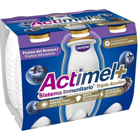  L. Casei con mora y arándanos Actimel - 6x100g