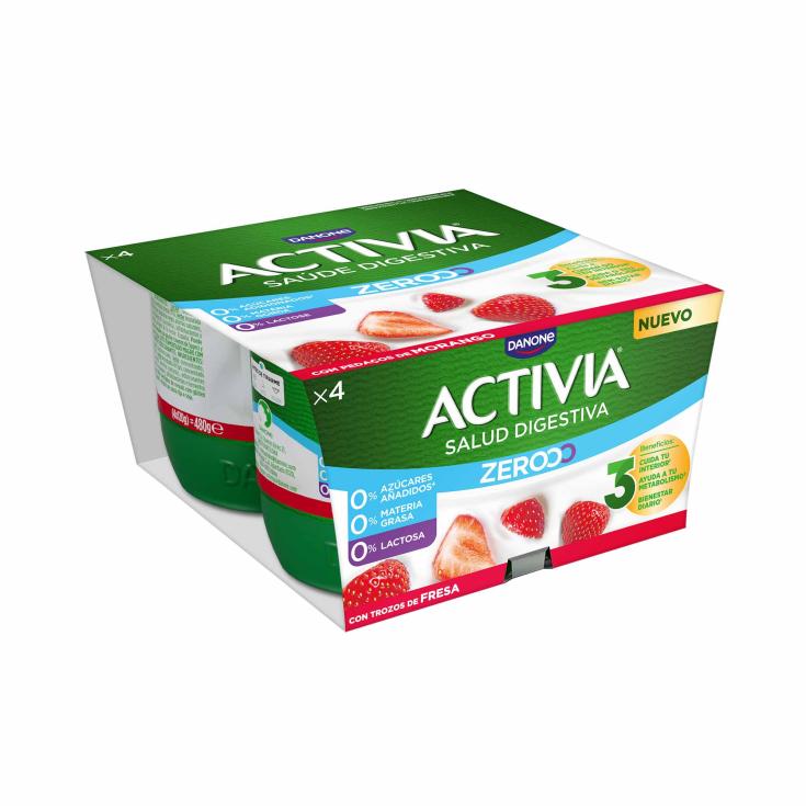 Yogur triple zero fresa Activia - 4x120g