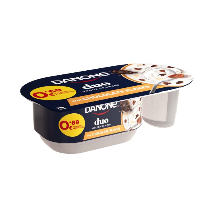 Yogur cremoso duo con chocolate flakes - 102g