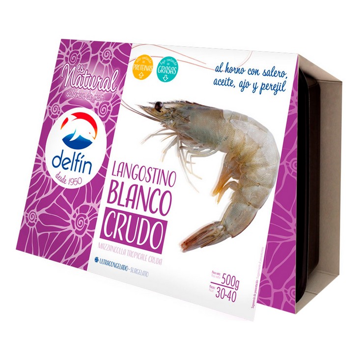 Langostino crudo blanco 30/40 piezas - Delfín - 500g