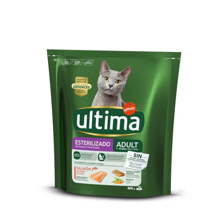 Pienso gato adulto esterilizado salmón - Ultima - 800g