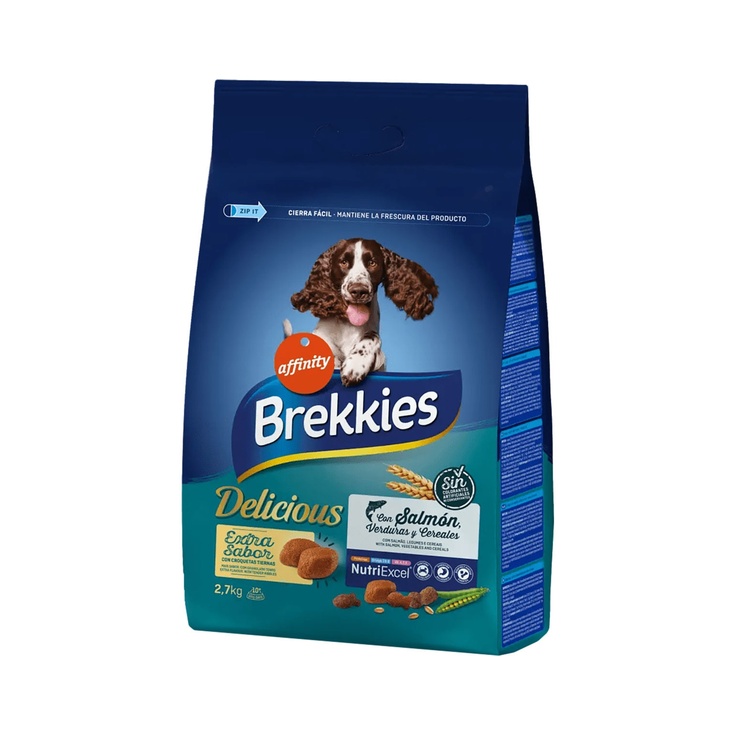 Delicious pienso para perros adultos con salmón, verduras 