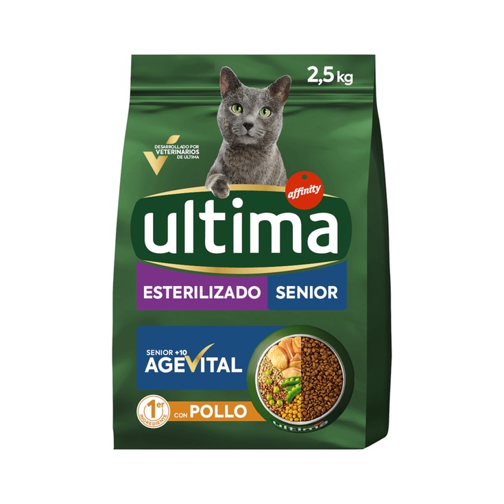 Pienso para gatos senior esterilizados con pollo 2,5kg