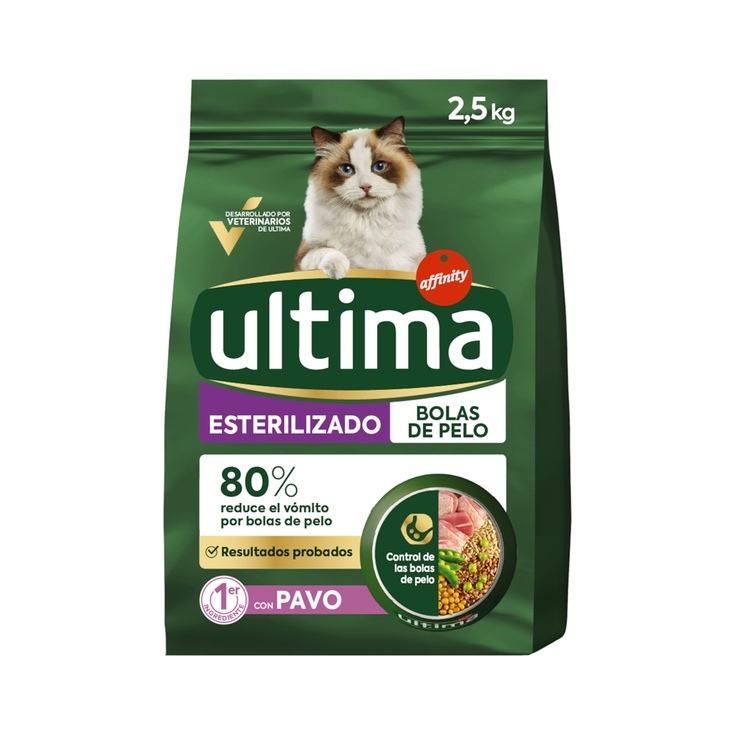 Bolas de Pelo pienso para gatos adultos esterilizados pavo