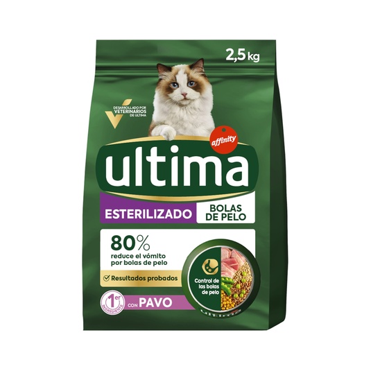 Bolas de Pelo pienso para gatos adultos esterilizados pavo