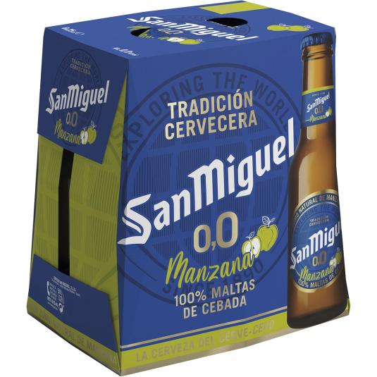 Cerveza 0,0% con Zumo Manzana 6x25cl
