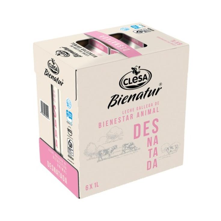 Leche desnatada Gallega Bienatur - Clesa - 6x1l Leche desnatada Gallega Bienatur - Clesa - 6x1l