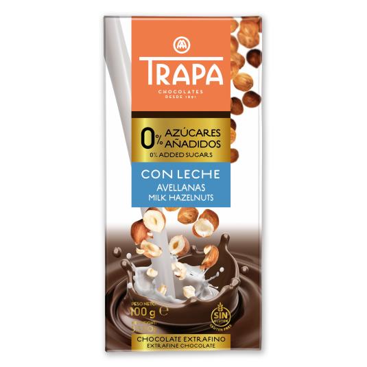 Chocolate leche y avellanas Trapa - 80g