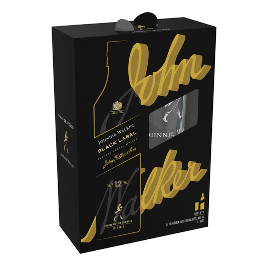 Whiskey Johnnie Walker Black 70cl + Vaso