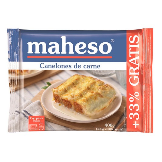 Canelones de carne - Maheso - 300g + 33%
