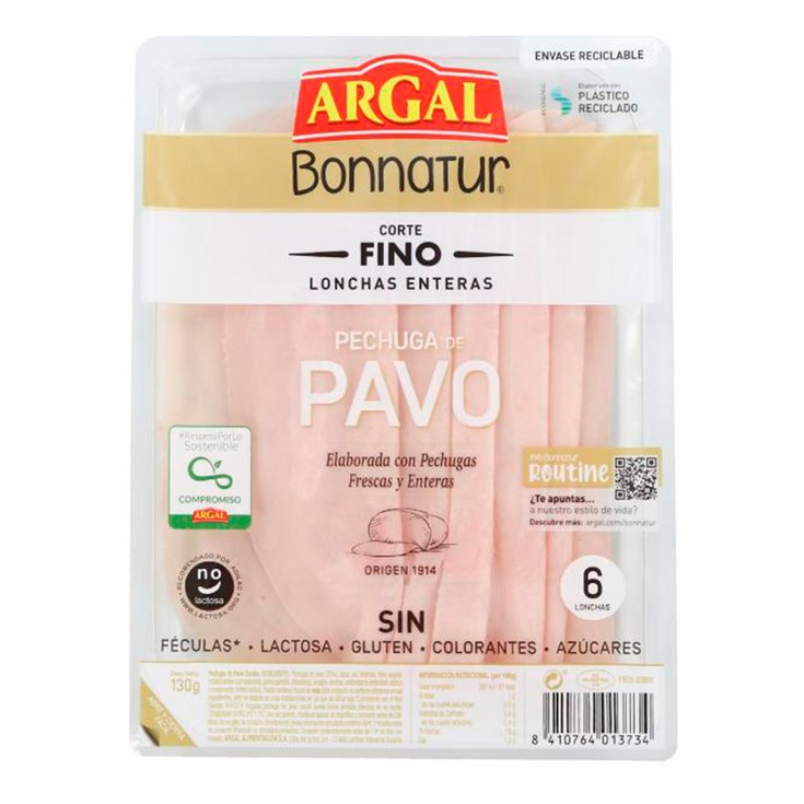 Pechuga de Pavo Bonnatur - Argal - 130g