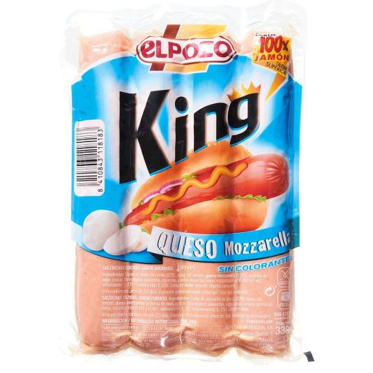 Salchichas queso mozzarella El Pozo King - 330g