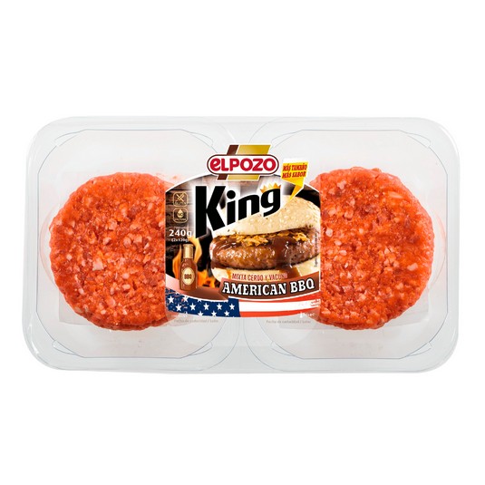 Burger mixta Bbq sin lactosa - El Pozo King - 2x120g