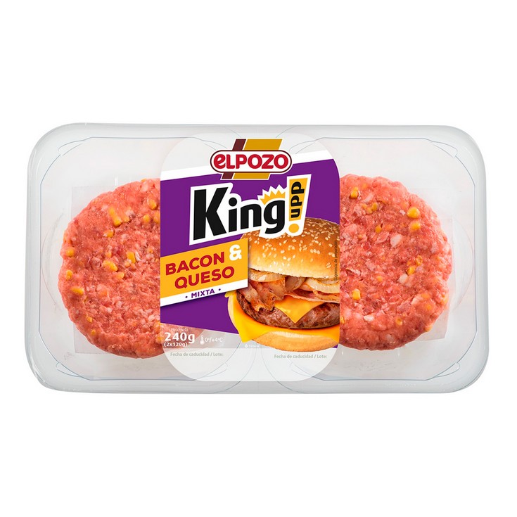 Burger mixta bacon & queso - El Pozo King - 2x120g