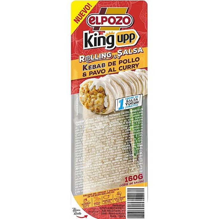 Kebab pollo y pavo al curry Rolling King upp - 160g