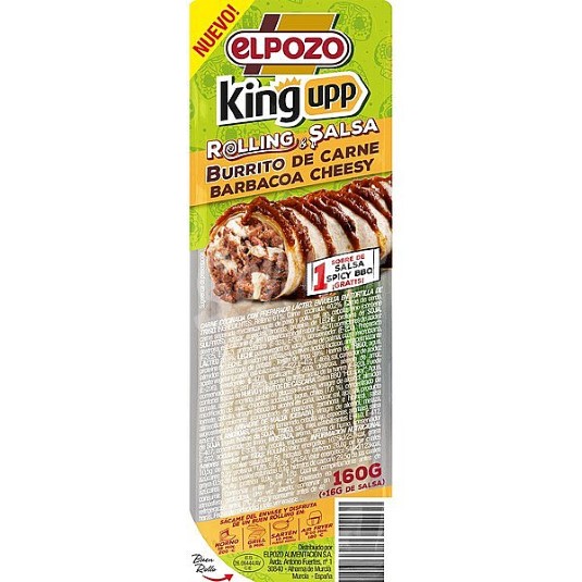 Burrito de carne barbacoa y queso Rolling King upp - 160g