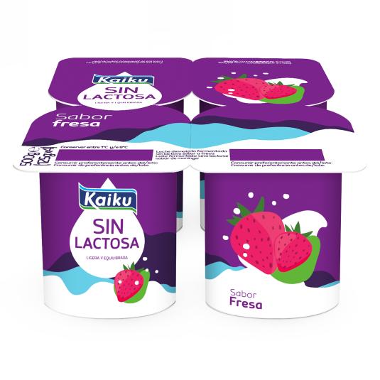 Yogur Fresa sin lactosa 4x125g