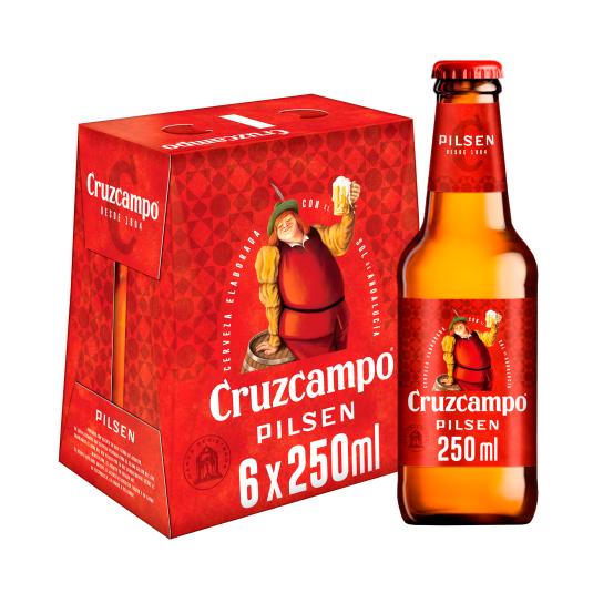 Cerveza rubia tipo pilsner - Cruzcampo - 6x25cl