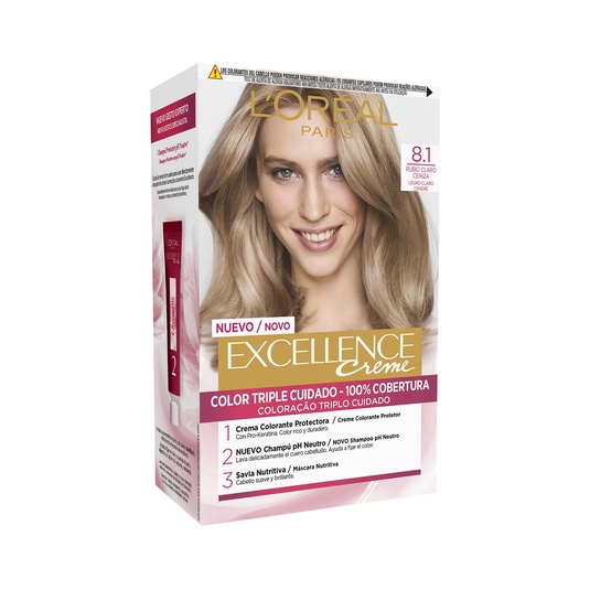 Creme tinte permanente Rubio Claro Ceniza nº 8.1 color tripl
