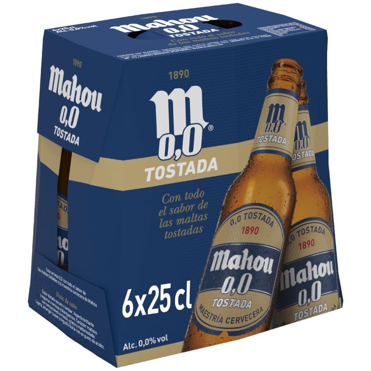 Cerveza Tostada 0,0 - Mahou - 6x25cl