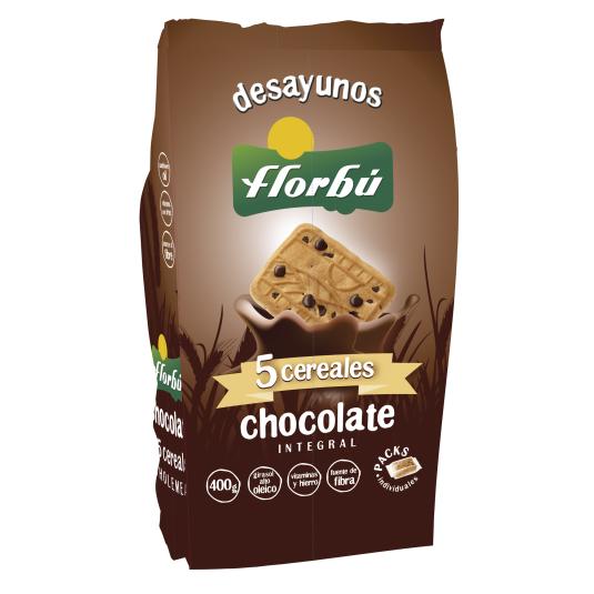 Galletas integrales 5 cereales chocolate Florbú - 400g