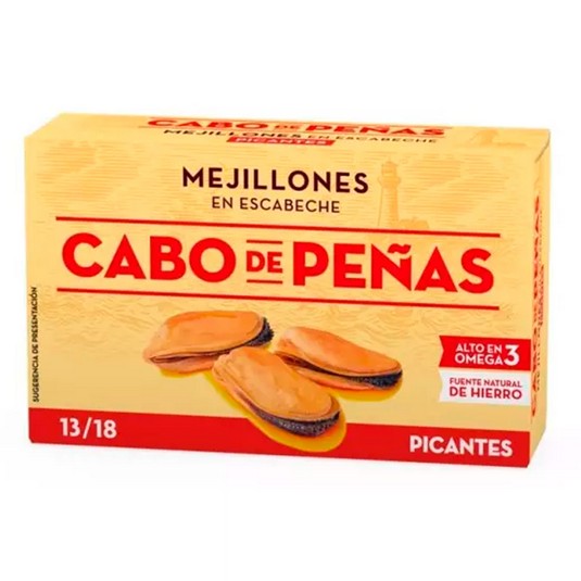 Mejillones picantes escabeche 13/18 uds 69g