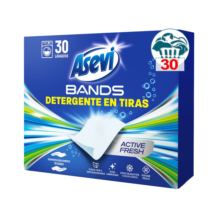 Detergente concentrado en tiras lavado impecable Active Fres