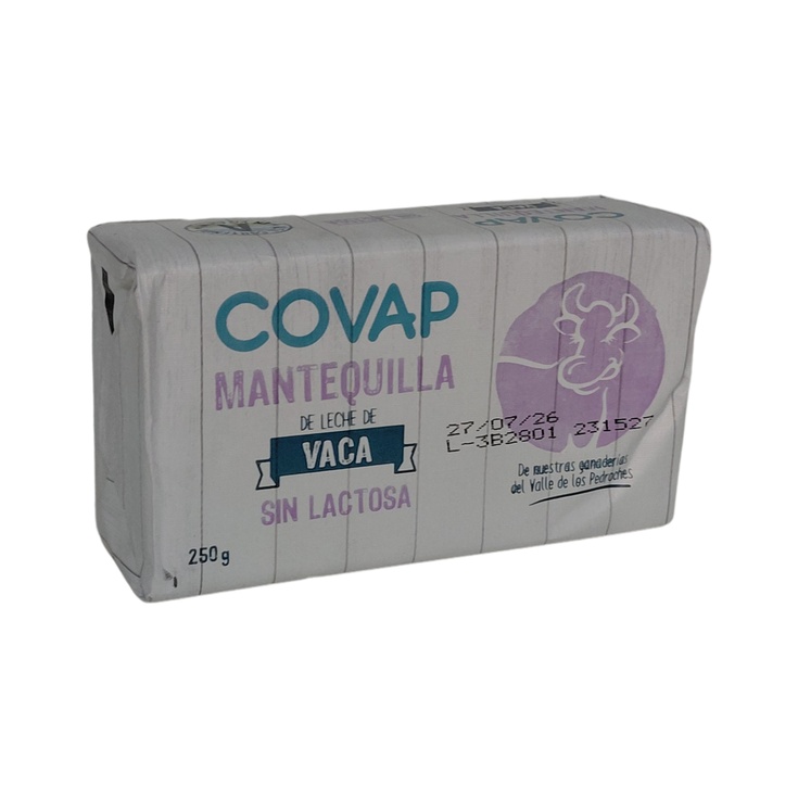 MANTEQUILLA DE LECHE DE VACA SIN LACTOSA