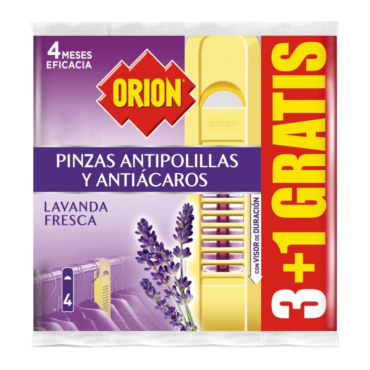 Pinza antipolillas aroma lavanda - Orion - 4 uds