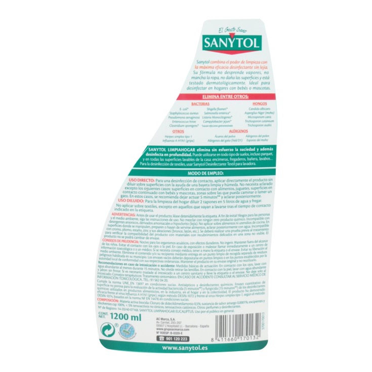 Limpiador desinfectante líquido - Sanytol - 1,2l