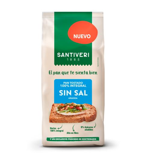 Pan tostado 100% integral sin sal - 200g