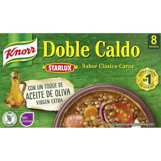 Doble Caldo Sabor Clásico Carne - Knorr - 8x86g