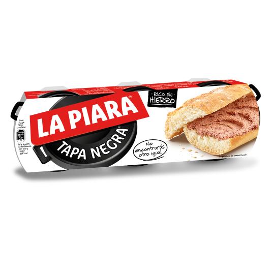 Paté de hígado de cerdo La Piara Tapa Negra - 3x75g