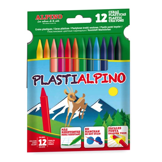 Ceras plásticas de colores Plastialpino - 12 colores