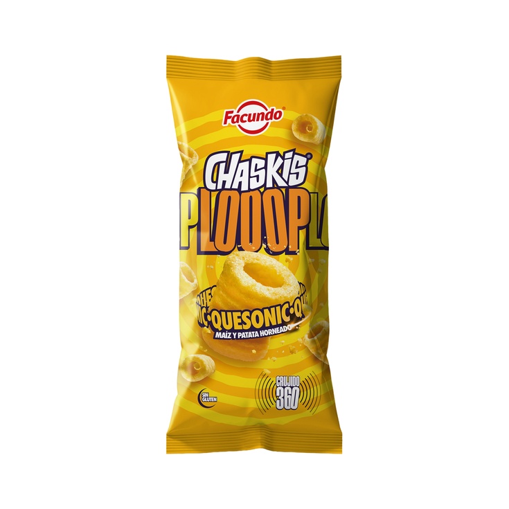 Snacks de maíz y patata horneados Chaskis Loop Quesonic 