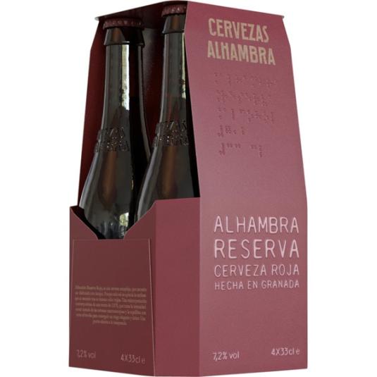 Cerveza Roja Reserva - Alhambra - 4x33cl