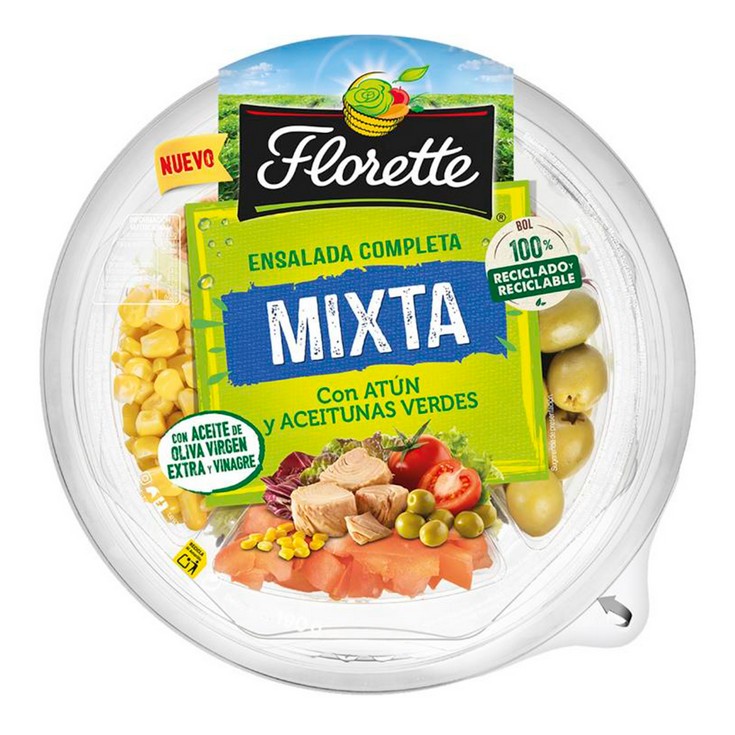 Ensalada Mixta Atún y Aceitunas - Florette - 190g Ensalada Mixta Atún y Aceitunas - Florette - 190g