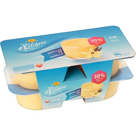 Natillas de vainilla 30% menos kcal. 4x125g