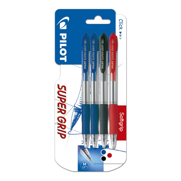 Bolígrafos Super Grip 3 colores