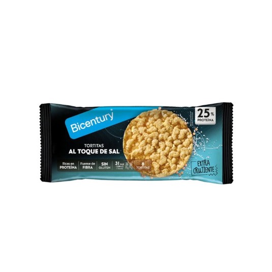 Tortitas de arroz integral con 25% proteína al toque de sal